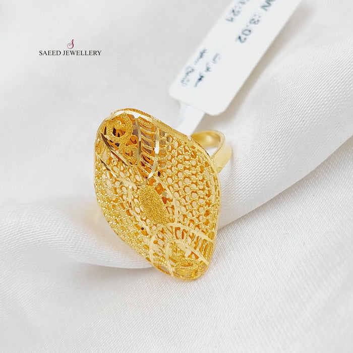 21K Kuwaiti Ring Made of 21K Yellow Gold by Saeed Jewelry-25159