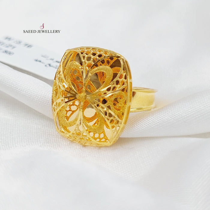 21K Kuwaiti Ring Made of 21K Yellow Gold by Saeed Jewelry-26748