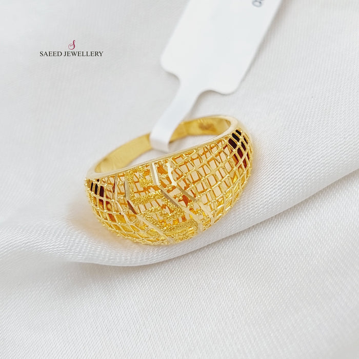 21K Kuwaiti Ring Made of 21K Yellow Gold by Saeed Jewelry-25164