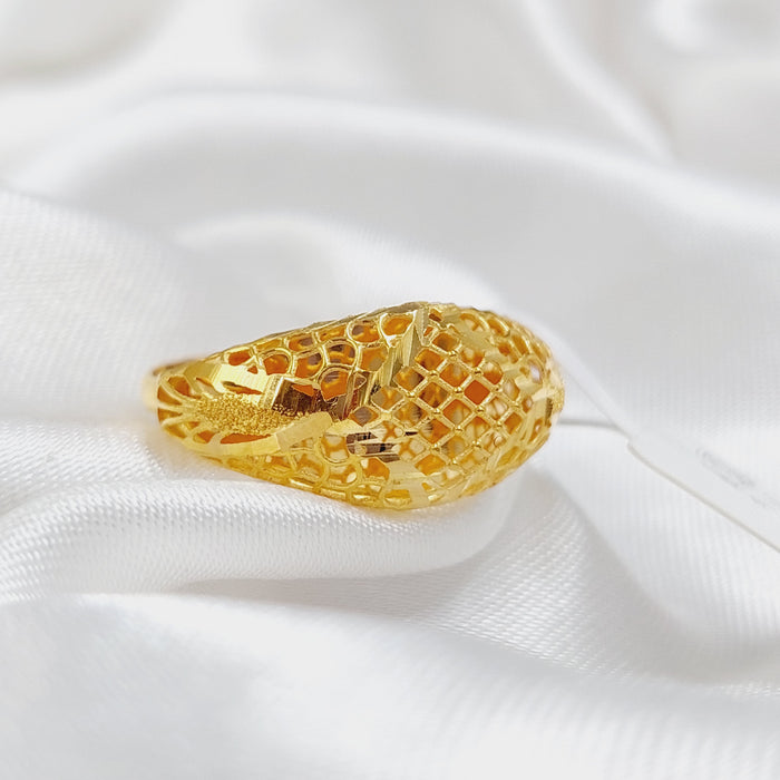 21K Kuwaiti Ring Made of 21K Yellow Gold by Saeed Jewelry-26497