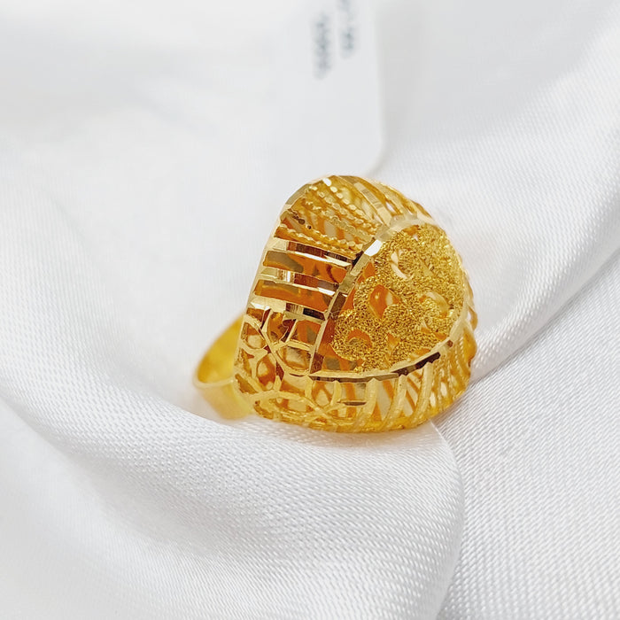 21K Kuwaiti Ring Made of 21K Yellow Gold by Saeed Jewelry-25805