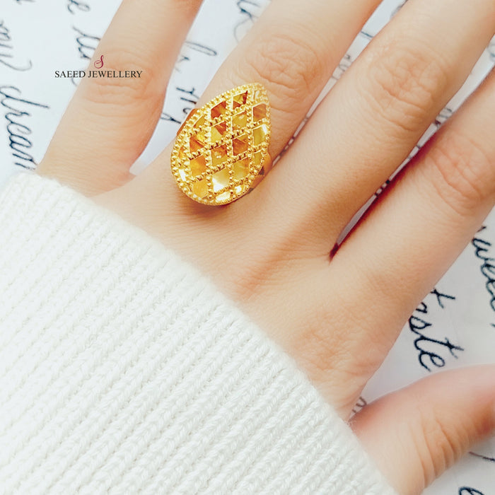 21K Kuwaiti Ring Made of 21K Yellow Gold by Saeed Jewelry-25117