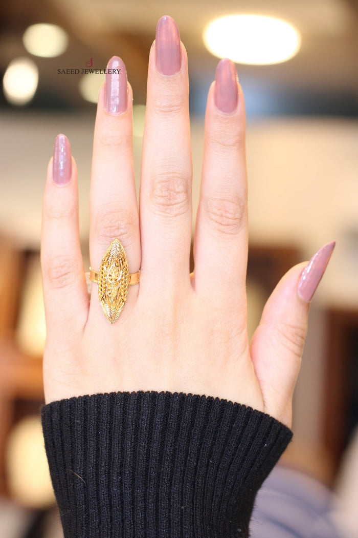 21K Kuwaiti Ring Made of 21K Yellow Gold by Saeed Jewelry-25163
