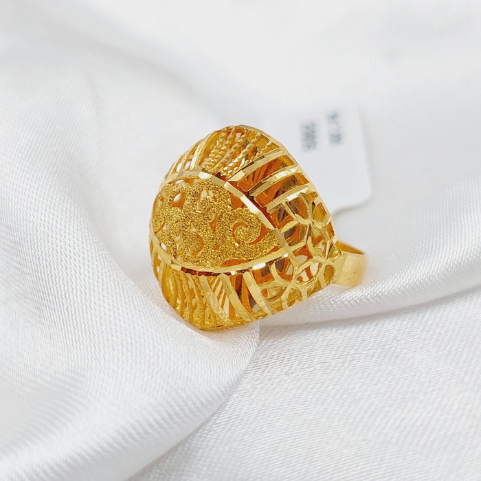 21K Kuwaiti Ring Made of 21K Yellow Gold by Saeed Jewelry-25805