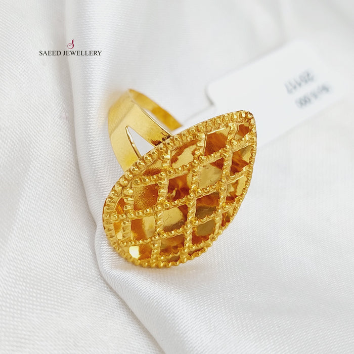 21K Kuwaiti Ring Made of 21K Yellow Gold by Saeed Jewelry-25117