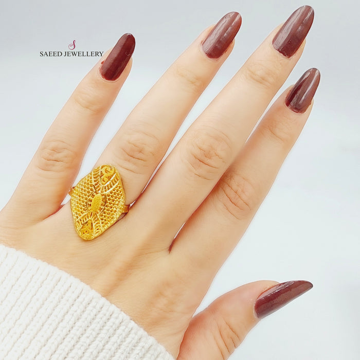 21K Kuwaiti Ring Made of 21K Yellow Gold by Saeed Jewelry-25159