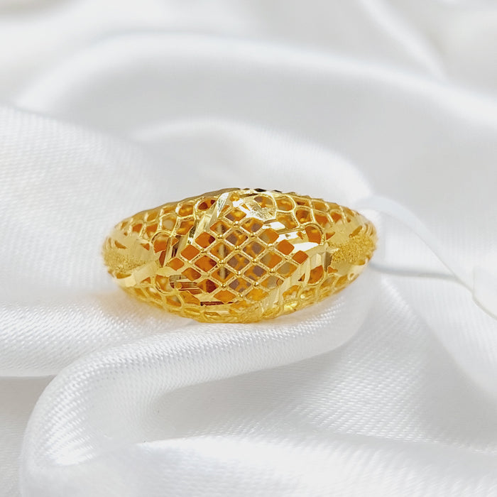 21K Kuwaiti Ring Made of 21K Yellow Gold by Saeed Jewelry-26497
