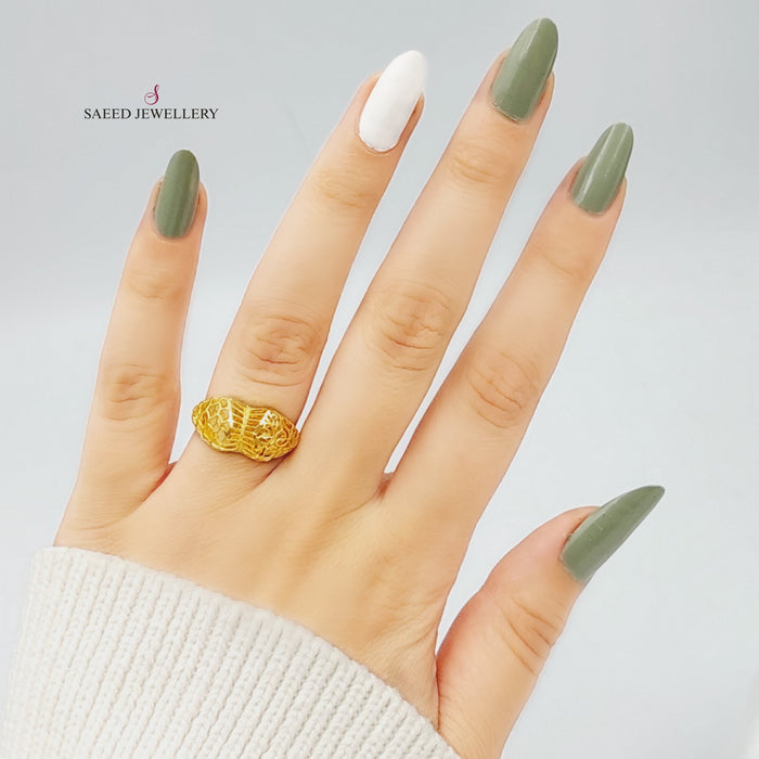 21K Kuwaiti Ring Made of 21K Yellow Gold by Saeed Jewelry-26750