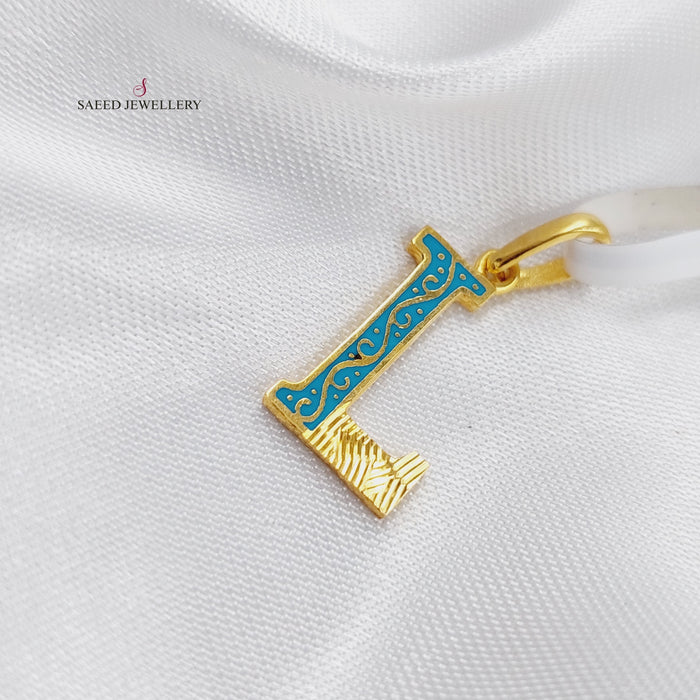 21K LLetter Pendant Made of 21K Yellow Gold by Saeed Jewelry-13393