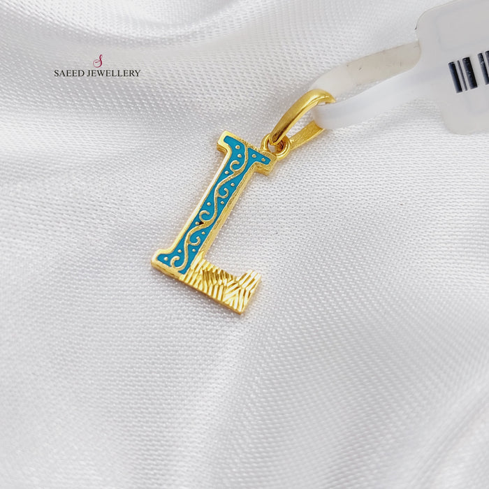 21K LLetter Pendant Made of 21K Yellow Gold by Saeed Jewelry-13393