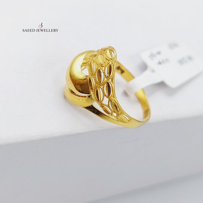21K Laser Ring Made of 21K Yellow Gold by Saeed Jewelry-خاتم-ليزر-1