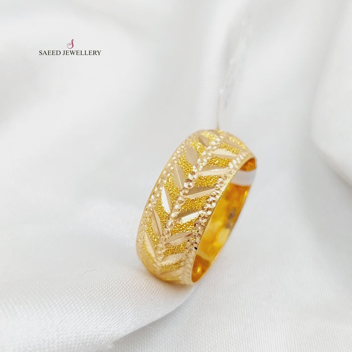 21K Laser Wedding Ring Made of 21K Yellow Gold by Saeed Jewelry-25344