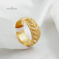 21K Laser Wedding Ring Made of 21K Yellow Gold by Saeed Jewelry-25347