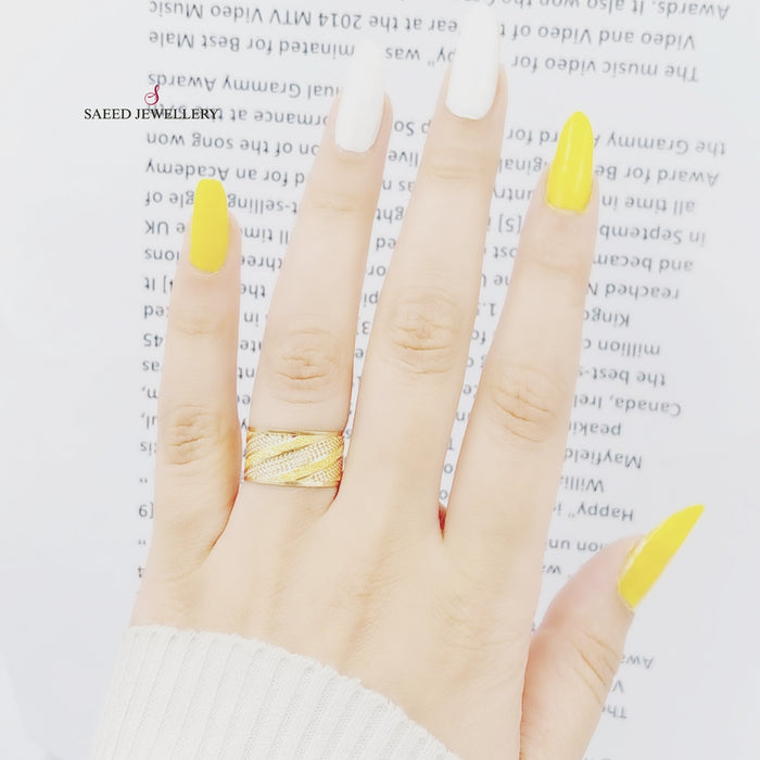 21K Laser Wedding Ring Made of 21K Yellow Gold by Saeed Jewelry-22701