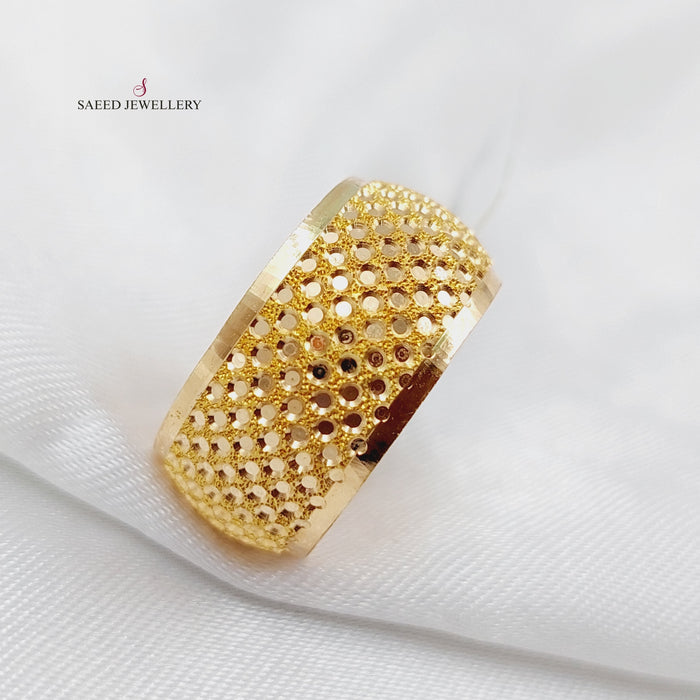 21K Laser Wedding Ring Made of 21K Yellow Gold by Saeed Jewelry-22705
