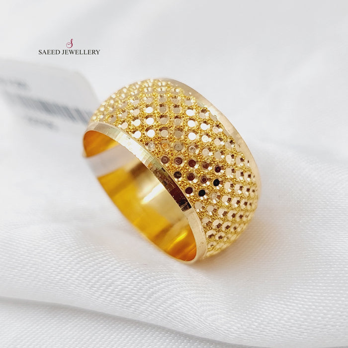 21K Laser Wedding Ring Made of 21K Yellow Gold by Saeed Jewelry-22705