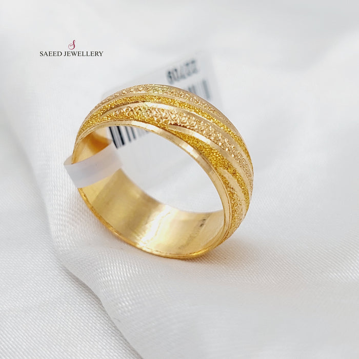21K Laser Wedding Ring Made of 21K Yellow Gold by Saeed Jewelry-22700
