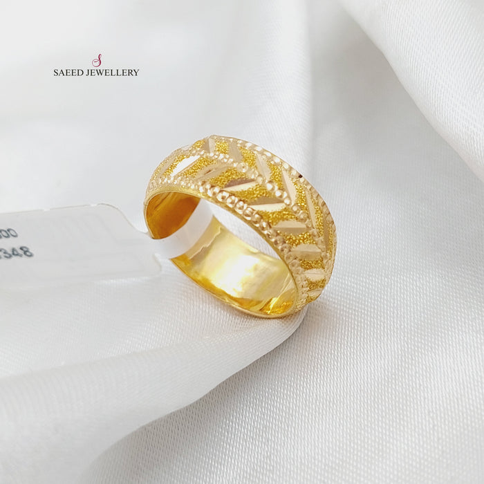 21K Laser Wedding Ring Made of 21K Yellow Gold by Saeed Jewelry-25347