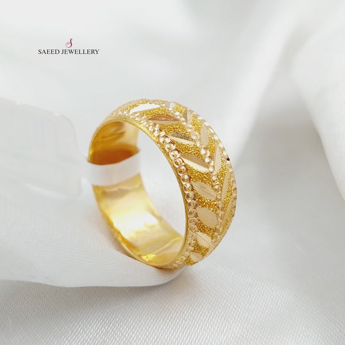 21K Laser Wedding Ring Made of 21K Yellow Gold by Saeed Jewelry-25348
