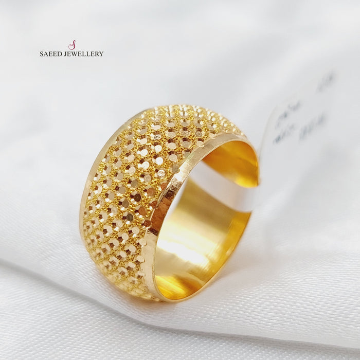 21K Laser Wedding Ring Made of 21K Yellow Gold by Saeed Jewelry-22705