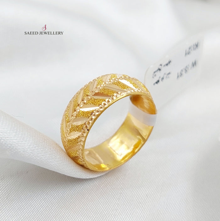 21K Laser Wedding Ring Made of 21K Yellow Gold by Saeed Jewelry-25347