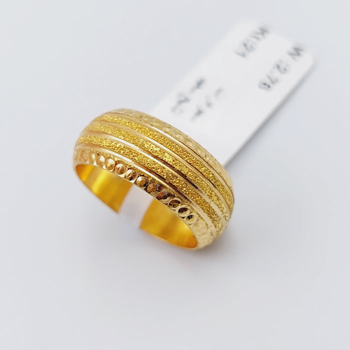 21K Laser Wedding Ring Made of 21K Yellow Gold by Saeed Jewelry-ذبلة-ليزر