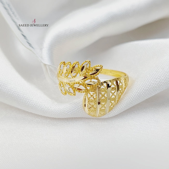 Leaf Light Ring  Made Of 18K Yellow Gold by Saeed Jewelry-30207