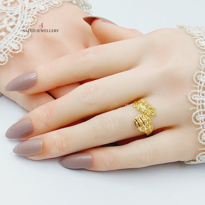 Leaf Light Ring  Made Of 18K Yellow Gold by Saeed Jewelry-30208