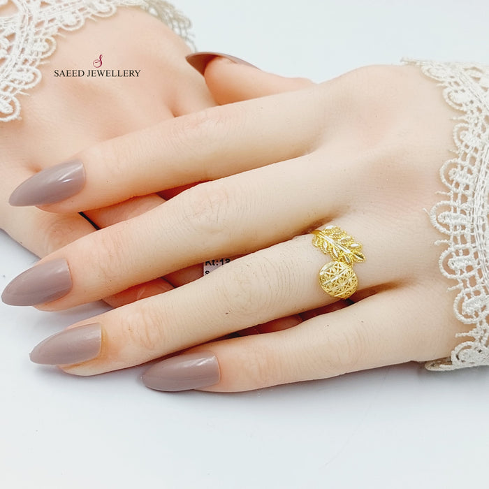 Leaf Light Ring  Made Of 18K Yellow Gold by Saeed Jewelry-30207