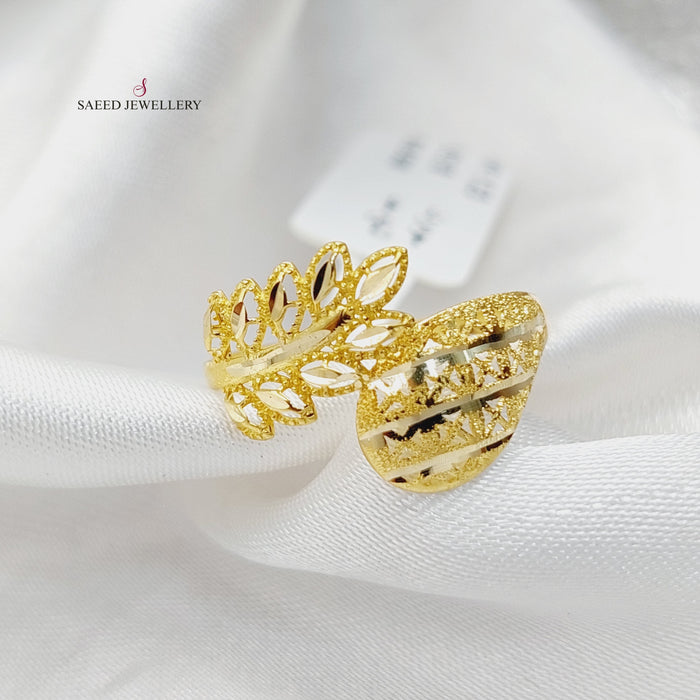 Leaf Light Ring  Made Of 18K Yellow Gold by Saeed Jewelry-30208