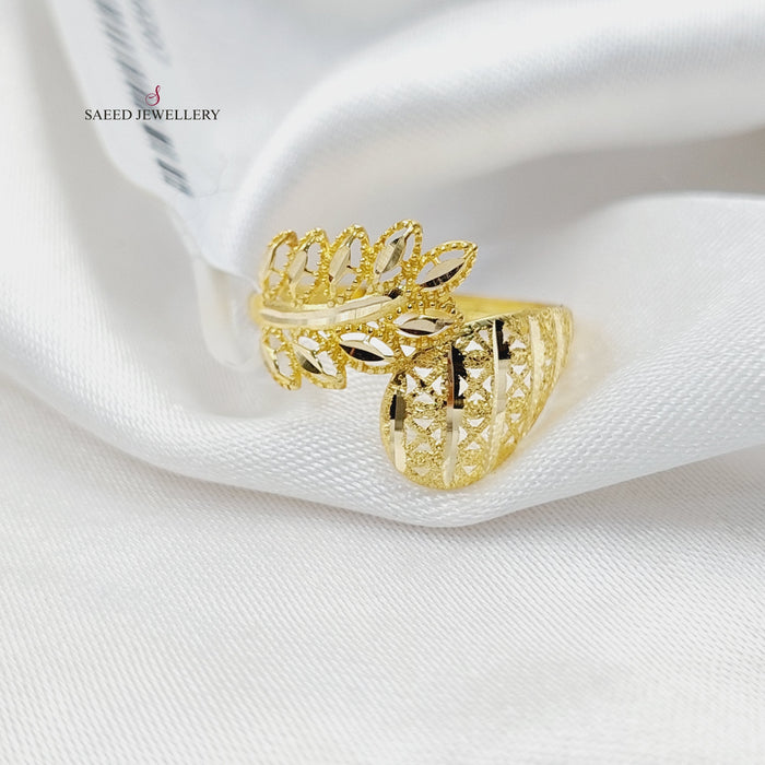 Leaf Light Ring  Made Of 18K Yellow Gold by Saeed Jewelry-30207