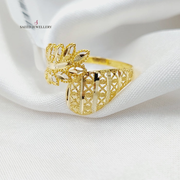 Leaf Light Ring  Made Of 18K Yellow Gold by Saeed Jewelry-30207