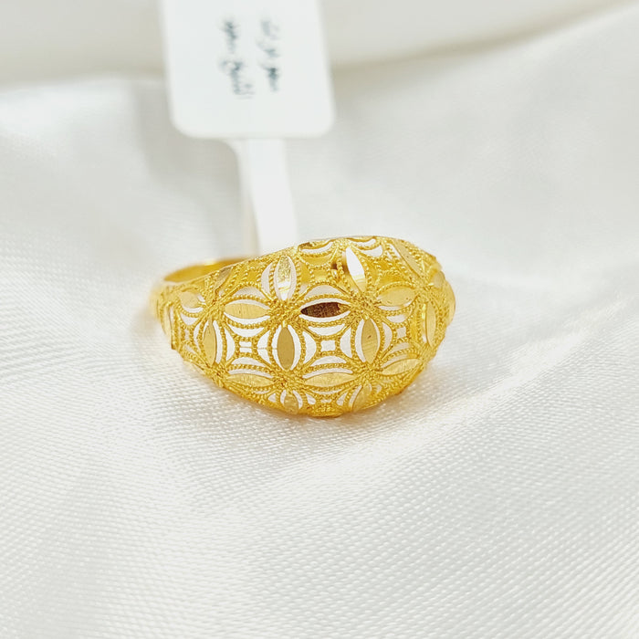 Leaf Ring Made Of 21K Yellow Gold by Saeed Jewelry-28171