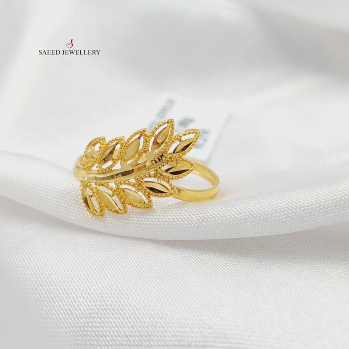 21K خاتم ورق الشجر-مجوهرات الشيخ سعيد-Saeed Jewelry