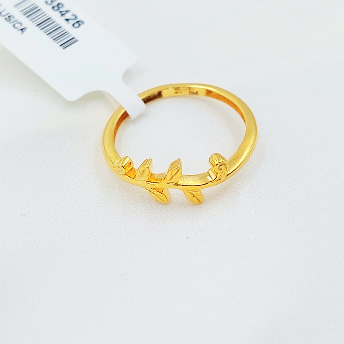 21K خاتم ورق الشجر-مجوهرات الشيخ سعيد-Saeed Jewelry