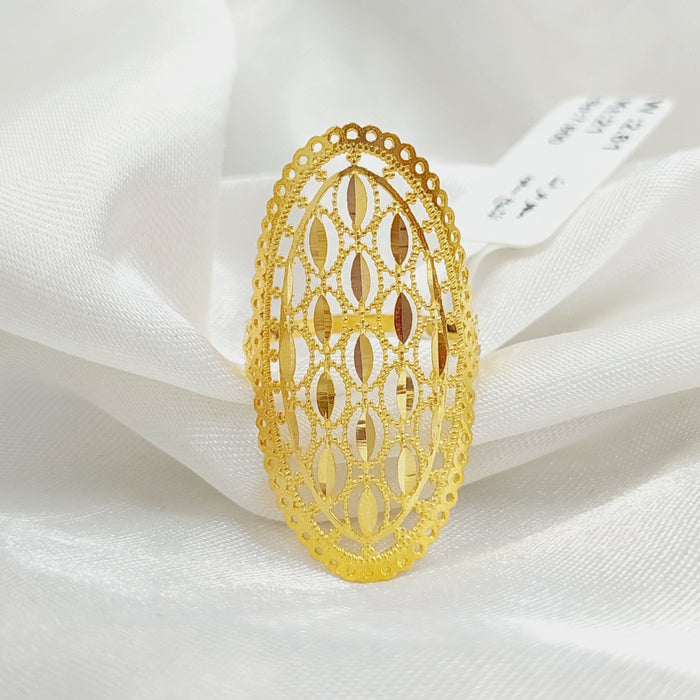 Leaf Ring Made Of 21K Yellow Gold by Saeed Jewelry-28169