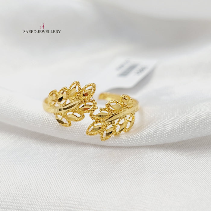 21K خاتم ورق الشجر-مجوهرات الشيخ سعيد-Saeed Jewelry