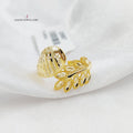 18KK خاتم ورق الشجر-مجوهرات الشيخ سعيد-Saeed Jewelry
