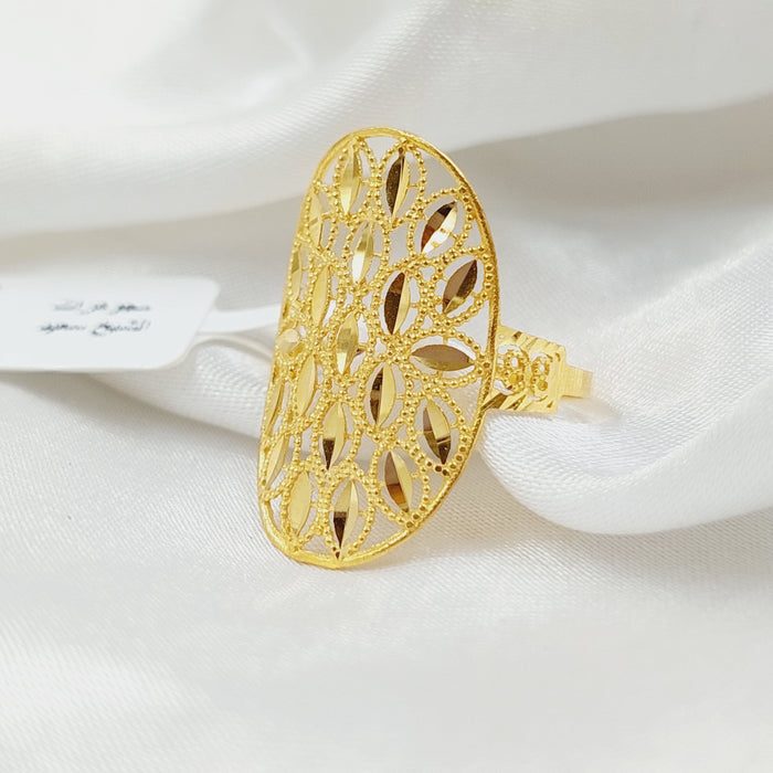 Leaf Ring Made Of 21K Yellow Gold by Saeed Jewelry-28168
