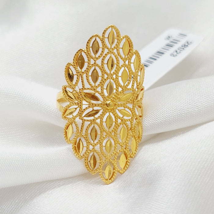 Leaf Ring Made Of 21K Yellow Gold by Saeed Jewelry-28023