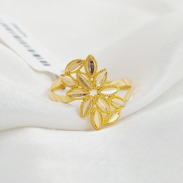 Leaf Ring Made Of 21K Yellow Gold by Saeed Jewelry-28024
