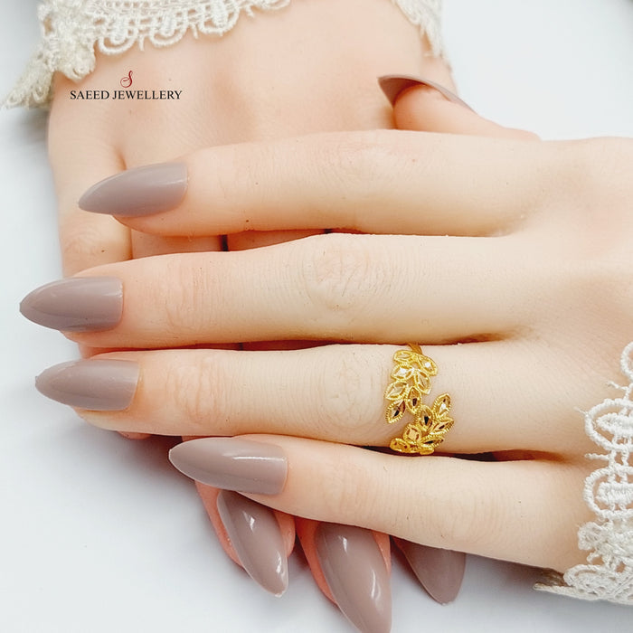 Leaf Ring  Made Of 21K Yellow Gold by Saeed Jewelry-29143