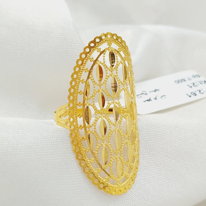 Leaf Ring Made Of 21K Yellow Gold by Saeed Jewelry-28169