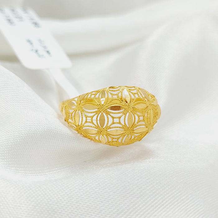 Leaf Ring Made Of 21K Yellow Gold by Saeed Jewelry-28171