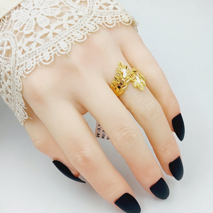 Leaf Ring Made Of 21K Yellow Gold by Saeed Jewelry-28421
