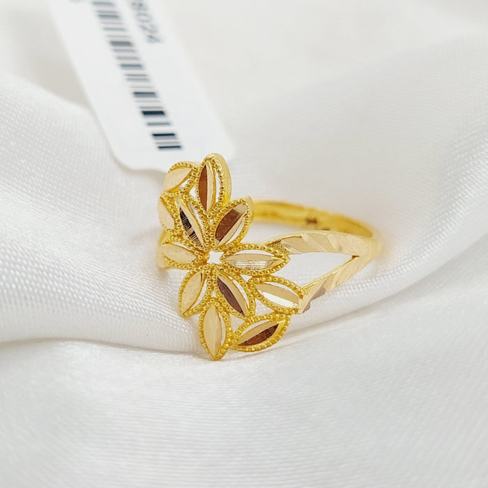 Leaf Ring Made Of 21K Yellow Gold by Saeed Jewelry-28024