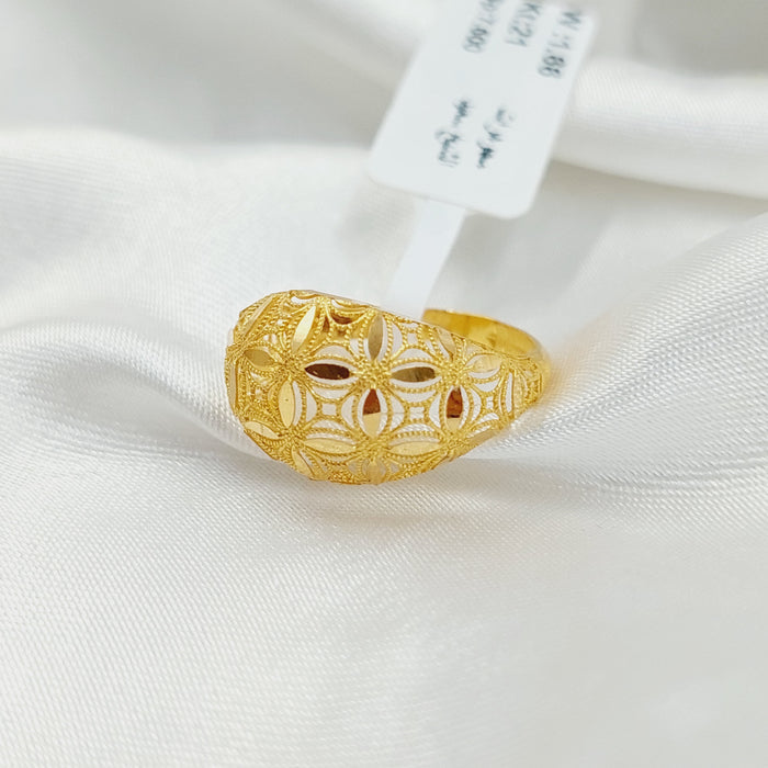 Leaf Ring Made Of 21K Yellow Gold by Saeed Jewelry-28171