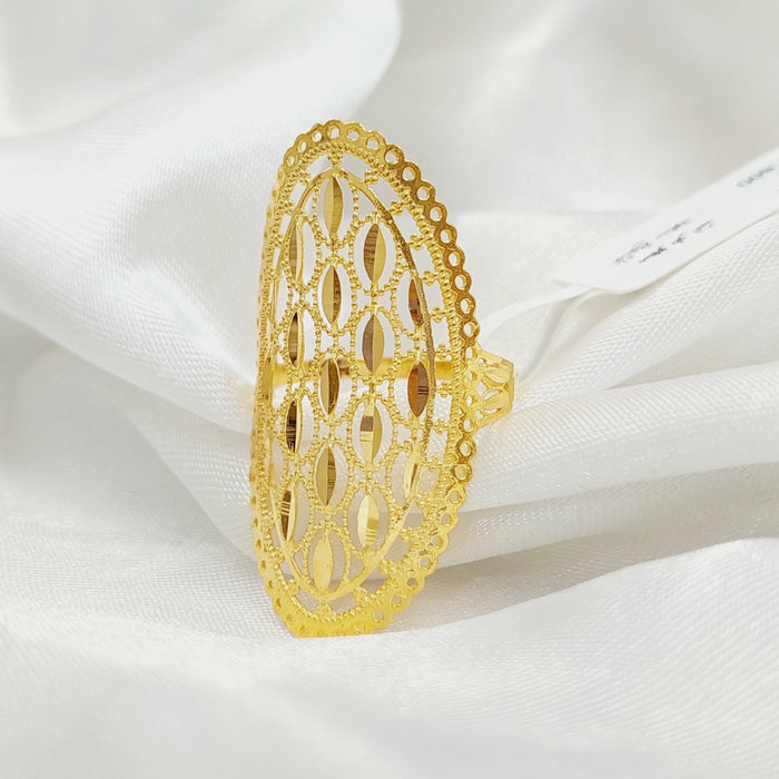 Leaf Ring Made Of 21K Yellow Gold by Saeed Jewelry-28169