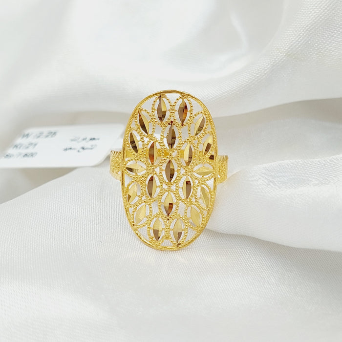 Leaf Ring Made Of 21K Yellow Gold by Saeed Jewelry-28168