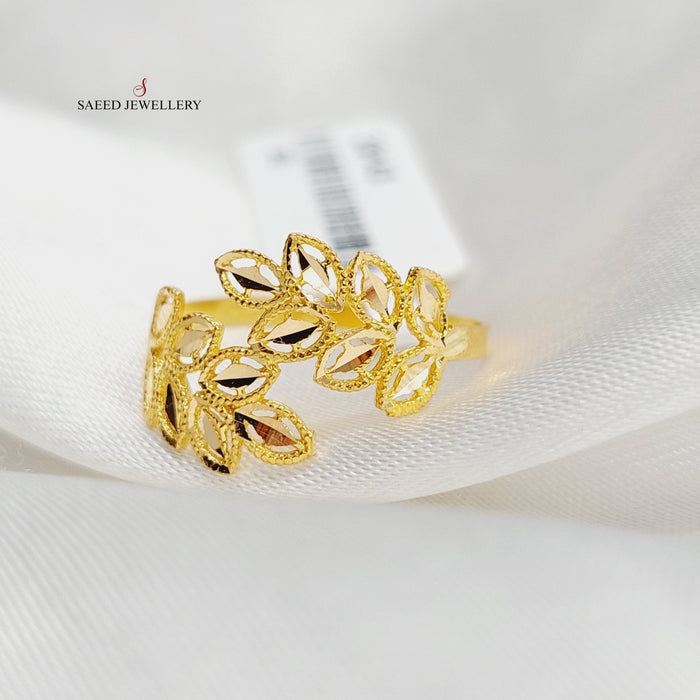 Leaf Ring  Made Of 21K Yellow Gold by Saeed Jewelry-29144